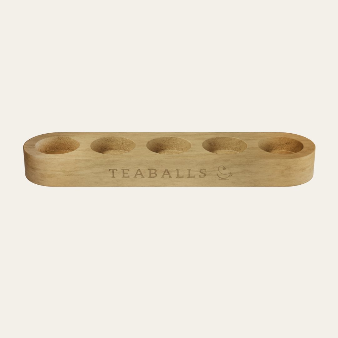 TEABALLS - Premium Holzaufsteller für 5 Glasflaschen, designed for elegant display