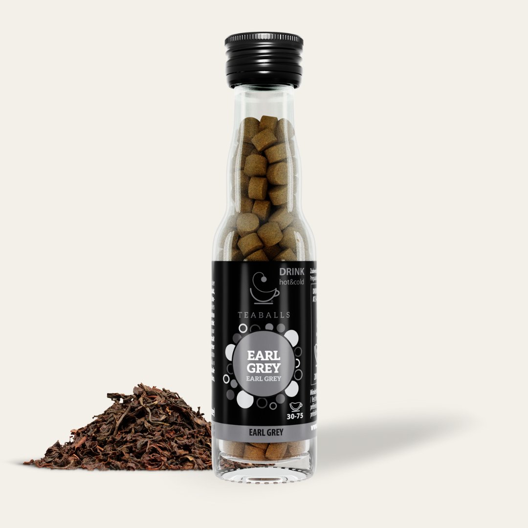 TEABALLS - Earl Grey tea leaves infused in cold water, perfect for summer refreshment 